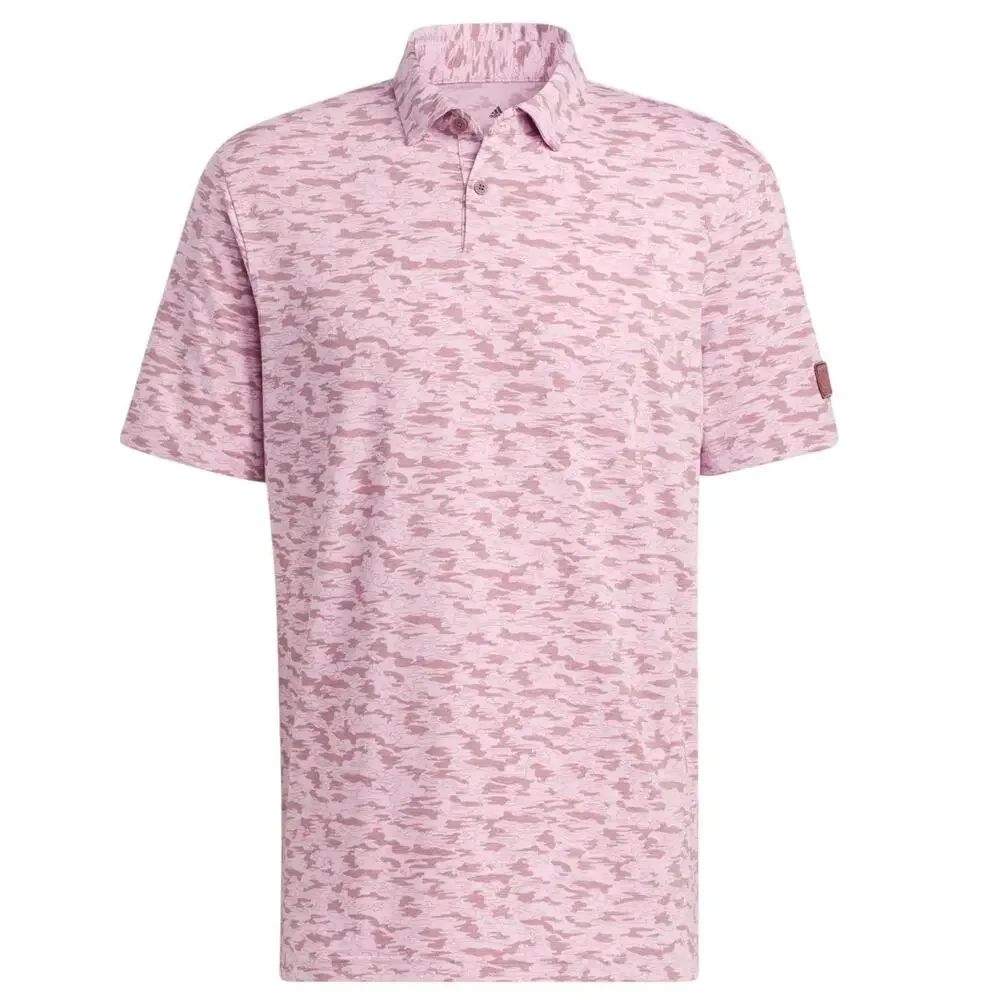 Adidas Golf‎ Polo Shirt Mens 2XL Camo Pink Short Sleeve Athletic Activewear